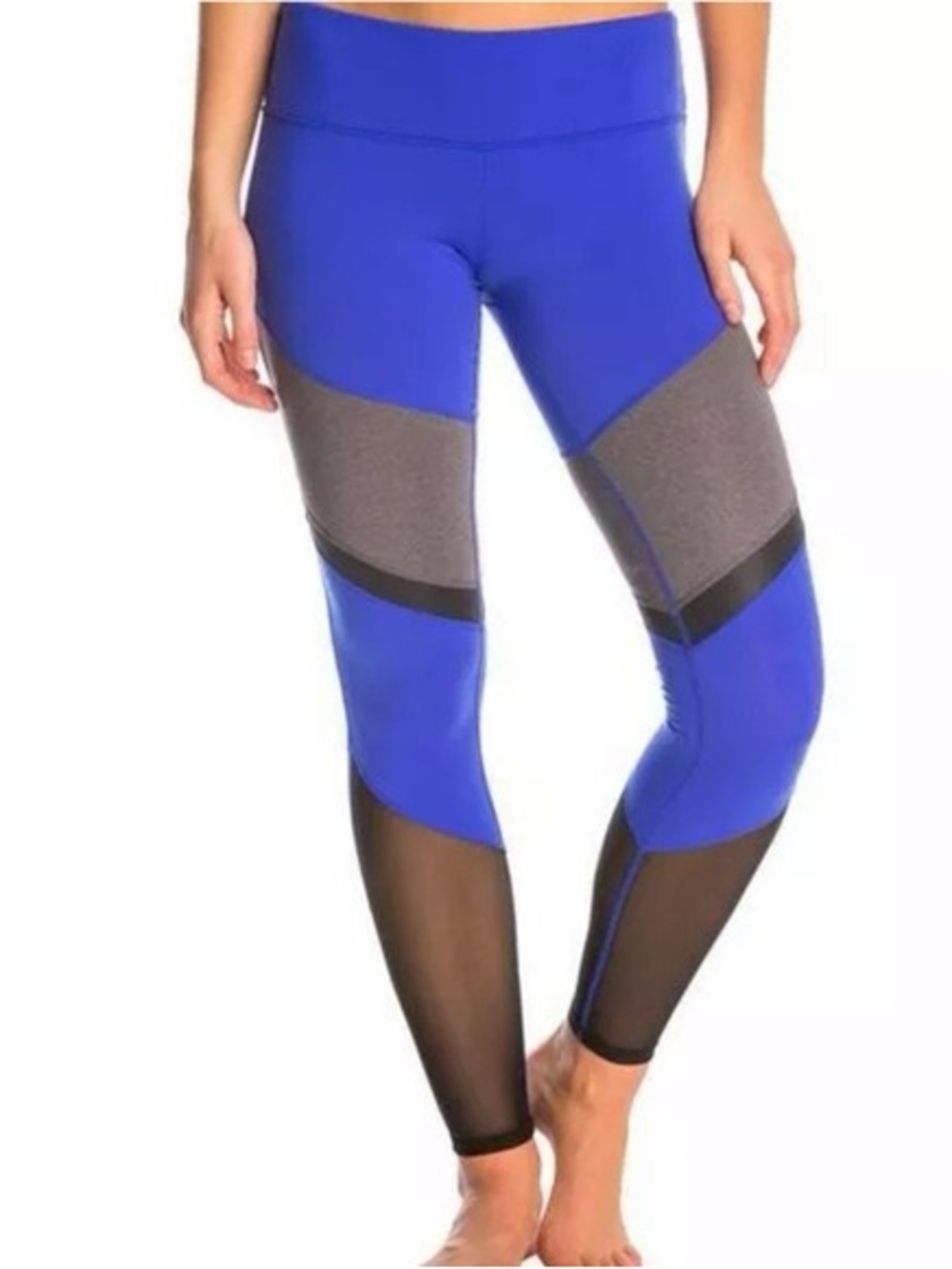 ALO Yoga Sheila Legging in Deep Electric Blue & Stormy Heather & Black XS